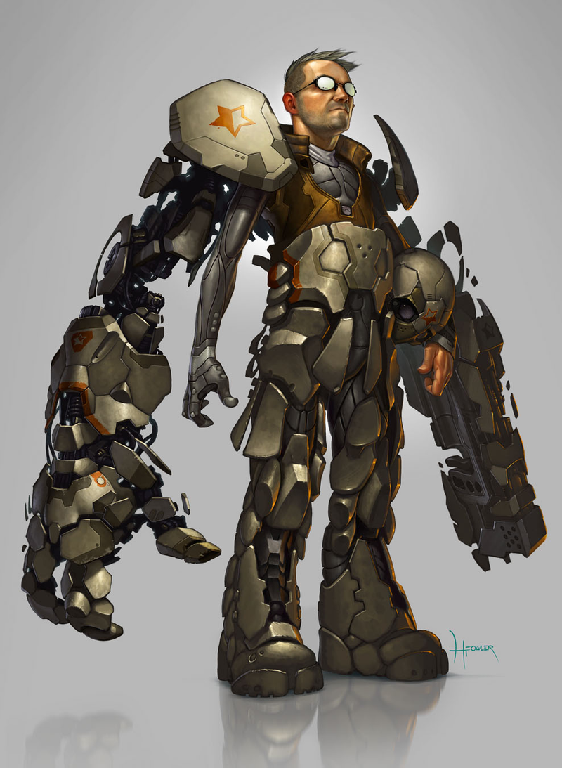 Illustration for article titled The awesome power of battlesuit and armor concept art!
